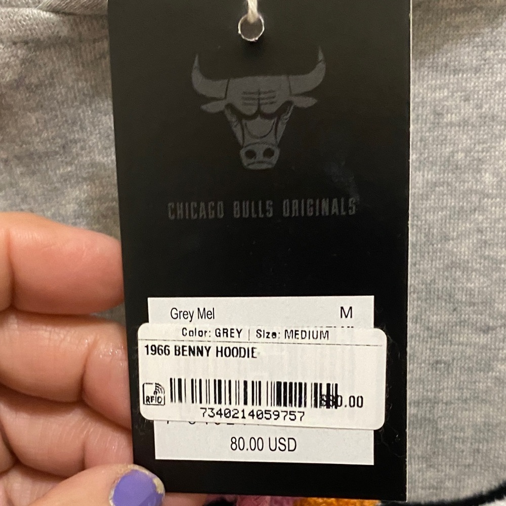 Gray Hoodie with Bull Design - Picture 6 of 11